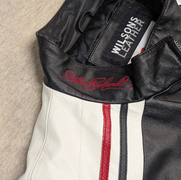 Dale Earnhardt NASCAR Wilsons Leather 90s Jacket Sponsor Logo Winston Cup 2XL - Picture 9 of 16